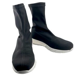 La Canadienne Womens Nars Mid Calf Boots 10 Black Waterproof Stretch Pull On